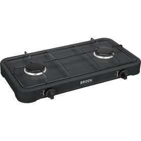 Plinska ploča za kuhanje s dva prstena, crna BROCK GS 2002 BK