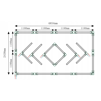 Hexagon LED 210W 2438X4854mm 6500K AG-LG-210W