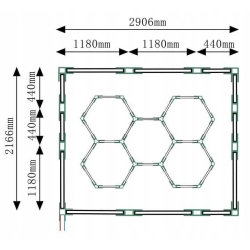 Hexagon LED 310W 2166X2906mm 6500K AG-LG-310W