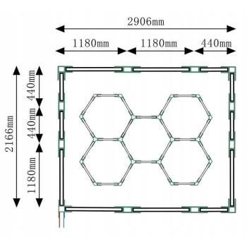 Hexagon LED 310W 2166X2906mm 6500K AG-LG-310W