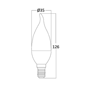Žarulja LED 5W 6500K 450lm E14 C37T IP20 svijeća BRAYTRON BA07-00513