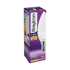 Žarulja LED 7W 3000K 560lm E14 C37 IP20 svijeća BRAYTRON BA09-00710
