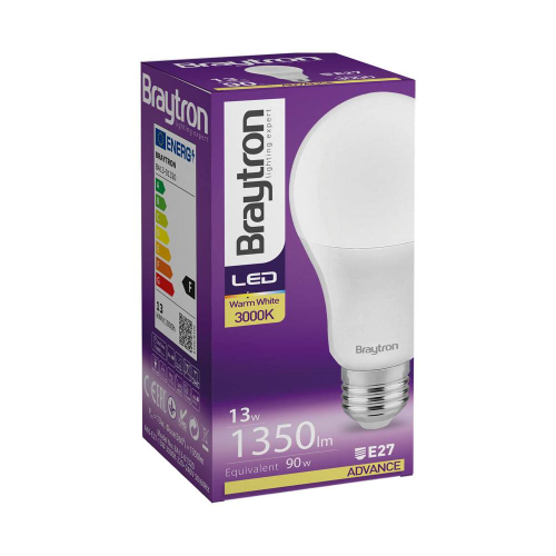 Žarulja LED 13W 3000K 1350lm E27 A65 IP20 BRAYTRON BA13-01320