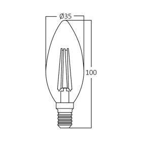 Žarulja LED 6W 3000K 630lm E14 C35T CLR IP20 filament BRAYTRON BA36-00610