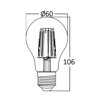 Žarulja LED 7W 2700K 806lm E27 A60 CLR IP20 filament BRAYTRON BA38-00720