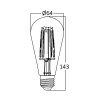 Žarulja LED 7W 2700K 806lm E27 ST64 CLR IP20 filament BRAYTRON BA46-00720