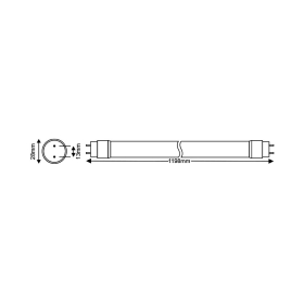 Cijev LED T8 18W 4000K 1800lm 120cm IP20 staklena obostrano napajanje BRAYTRON BA52-01281