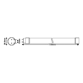 Cijev LED T8 18W 4000K 1800lm 120cm IP20 staklena BRAYTRON BA52-21281
