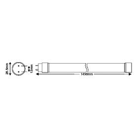 Cijev LED T8 24W 4000K 2440lm 150cm IP20 staklena BRAYTRON BA52-21581