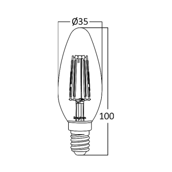 Žarulja LED 4W 2200K 360lm E14 C35 IP20 amber filament BRAYTRON BB36-00410
