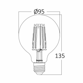 Žarulja LED 6W 2200K 540lm E27 G95 IP20 amber filament BRAYTRON BB47-00620