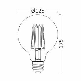 Žarulja LED 6W 2200K 540lm E27 G125 IP20 amber filament BRAYTRON BB48-00620