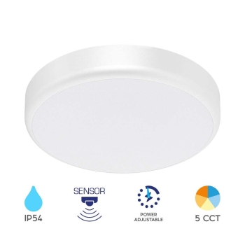 Stropna svjetiljka 10W-15W-20W 4CCT 2000lm fi280mm IP54 sa senzorom mikrovalova okrugla BRAYTRON BC15-00480