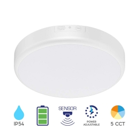 Stropna svjetiljka 10W-15W-20W 4CCT 2000lm fi280mm IP54 sa senzorom mikrovalova I baterijom okrugla BRAYTRON BC15-00580