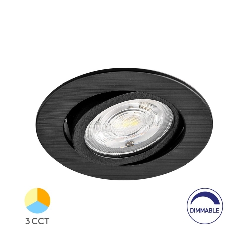 Stropna svjetiljka 7W 3CCT 630lm fi85 IP20 ugradbena okrugla SPOT crna dimabilna BRAYTRON BD02-60781