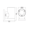Zidna svjetiljka GU10 max 35W 80x122x135mm IP65 bijela RITA BRAYTRON BG32-00100