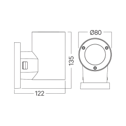 Zidna svjetiljka GU10 max 35W 80x122x135mm IP65 bijela RITA BRAYTRON BG32-00100
