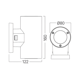 Zidna svjetiljka 2xGU10 max 2x35W 80x122x160mm IP65 bijela RITA BRAYTRON BG32-00120