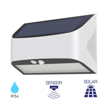Solarna zidna svjetiljka 6W 6500K 600lm 61x112mm IP54 sa senzorom bijela BRAYTRON BG36-00140