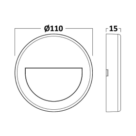 Zidna svjetiljka 3W 3000K 160lm fi110 IP65 bijela VEKTA BRAYTRON BG38-02000