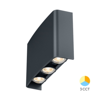 Zidna svjetiljka 6x1W 3/1 160x41x100mm IP65 siva VECTOR BG38-03382