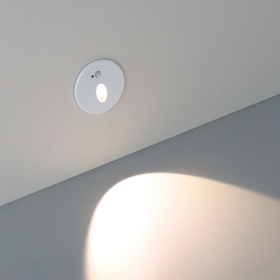 Zidna svjetiljka za stepenice Cover fi81,5mm VEKSUS sa senzorom okrugli bijeli BRAYTRON BG39-00120