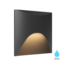 Zidna svjetiljka za stepenice 3W 3000K 180lm IP65 80x80x40mm VEKSUS kvadratna crna BRAYTRON BG39-00401