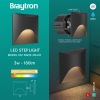 Zidna svjetiljka za stepenice 3W 3000K 180lm IP65 80x80x40mm VEKSUS kvadratna crna BRAYTRON BG39-00401