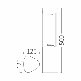 Podna svjetiljka 7W 3000K 600lm 125x500x125mm IP54 crna DALLAS BRAYTRON BG43-02102