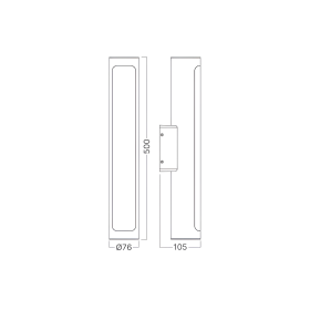 Zidna svjetiljka 20W 3000K 1400lm 500x105x76mm IP65 crna PALMIRA BRAYTRON BG43-06001