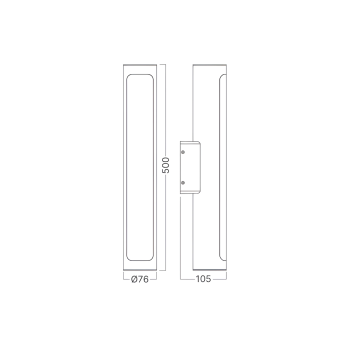 Zidna svjetiljka 20W 3000K 1400lm 500x105x76mm IP65 crna PALMIRA BRAYTRON BG43-06001