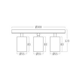 Kućište za GU10 žarulju max 3x35W 300X123mm IP20 okruglo crno BRAYTRON BH04-00881