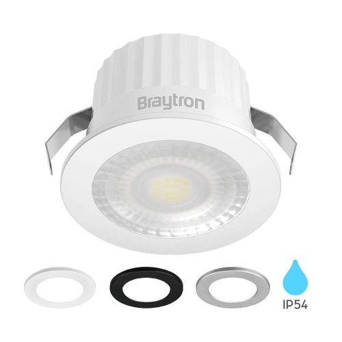 Stropna svjetiljka 3W 3000K 210lm 38D fi44 IP54 ugradbena okrugla SPOT 3 boje kućišta (bijela, crna i srebrna) BRAYTRON BH06-00209