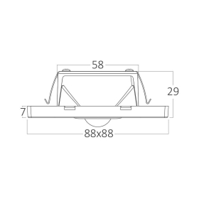 Zidna svjetiljka za stepenice 1,5W 3CCT 88x88x29mm bijela BRAYTRON BH07-00380
