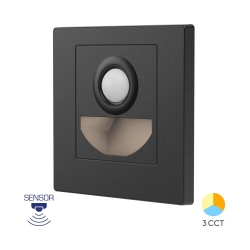 Zidna svjetiljka za stepenice 1,5W 3CCT 88x88x29mm crna BRAYTRON BH07-00381