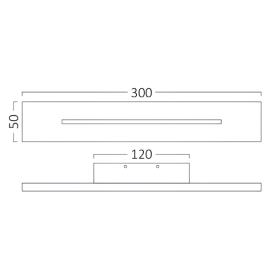 Zidna svjetiljka 10W 3000K 1060lm 50x300mm IP20 crna LEVA BRAYTRON BH07-03401