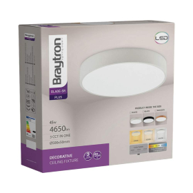 Stropna svjetiljka 45W 3/1 4650lm IP20 daljinskim upravljačem okrugla bijela BRAYTRON BH16-04290
