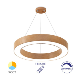 Visilica 45W 3/1 4650lm fi600 IP20 s daljinskim upravljačem okrugla imitacija drva BRAYTRON BH16-06297