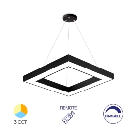 Visilica 45W 3/1 4650lm 600x600mm IP20 s daljinskim upravljačem kvadratna crna BRAYTRON BH16-07291