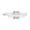 Stropna svjetiljka 24W 3/1 2450lm IP20 fi350 bijelo siva okrugla BRAYTRON BH16-21080