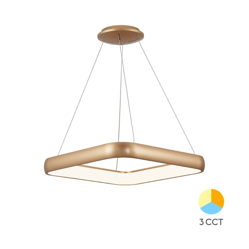 Visilica 46W 3/1 5200lm 580x580mm IP20 kvadratna zlatna BRAYTRON BH17-03986