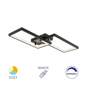 Stropna svjetiljka 40W 3/1 4400lm IP20 s daljinskim upravljačem crna BRAYTRON BH17-04491