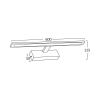 Kupaonska svjetiljka 12W 3/1 900lm 600x125mm IP44 crna ARIA BRAYTRON BN12-00781