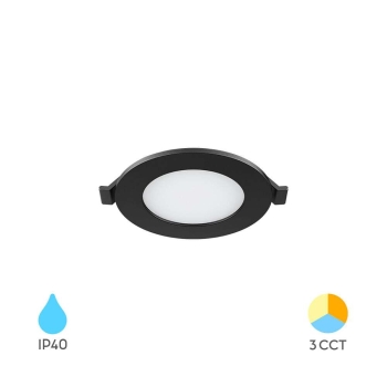 Panel LED 3W 3CCT 220lm IP40 ugradbeni okrugli crni BRAYTRON BP01-60381
