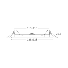 Panel LED 6W 3CCT 470lm IP40 ugradbeni kvadratni bijeli BRAYTRON BP02-60680