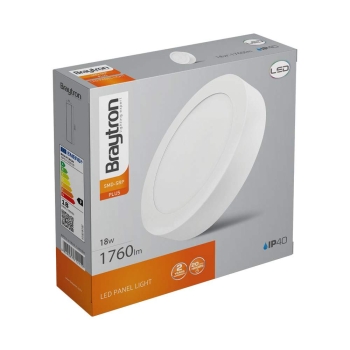 Panel LED 18W 4000K 1760lm IP40 nadgradni okrugli bijeli BRAYTRON BP03-61810