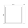 Panel LED NADGRADNI sa promjenom wataže 30W-40W-50W i boje 3CCT 5200lm 600X600x35mm IP40 BRAYTRON BP25-56680