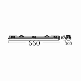 Vodotijesno kućište 60cm 2xT8 - bez cijevi max 20W PS IP65 BRAYTRON BT05-20681