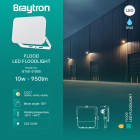 Reflektor LED 10W 3CCT 950lm IP65 bijeli BRAYTRON BT60-51080