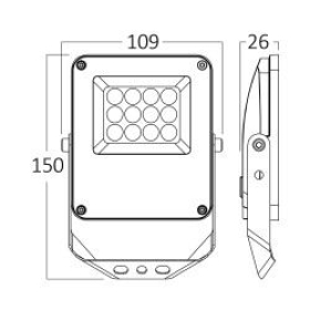 Reflektor LED 10W 3CCT 1100lm IP65 sivi BRAYTRON BT65-01082
